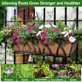 Riare easy-cut feature allows customization to fit trough planters with scissors.