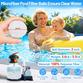 Riare pool filter balls demonstrate improved water flow.