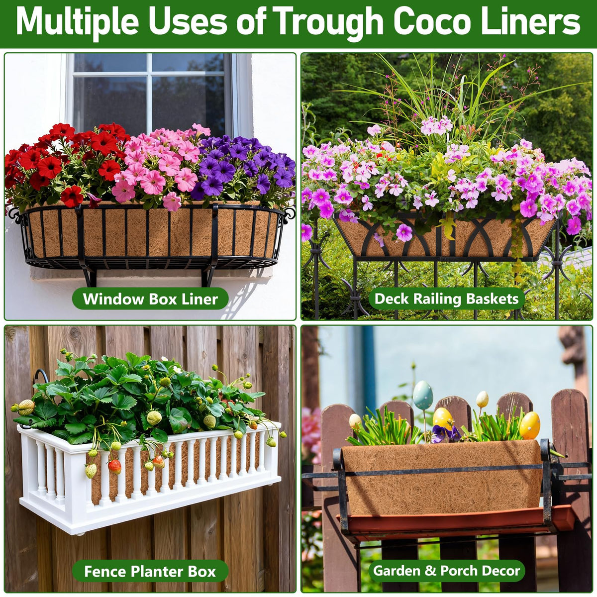 Riare liners suitable for indoor and outdoor spaces like window boxes and decks.