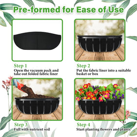 Riare liners suit outdoor baskets, patios, and festive garden decorations.