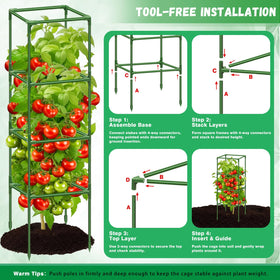 Riare pointed rods anchor cages firmly into soil for stability.