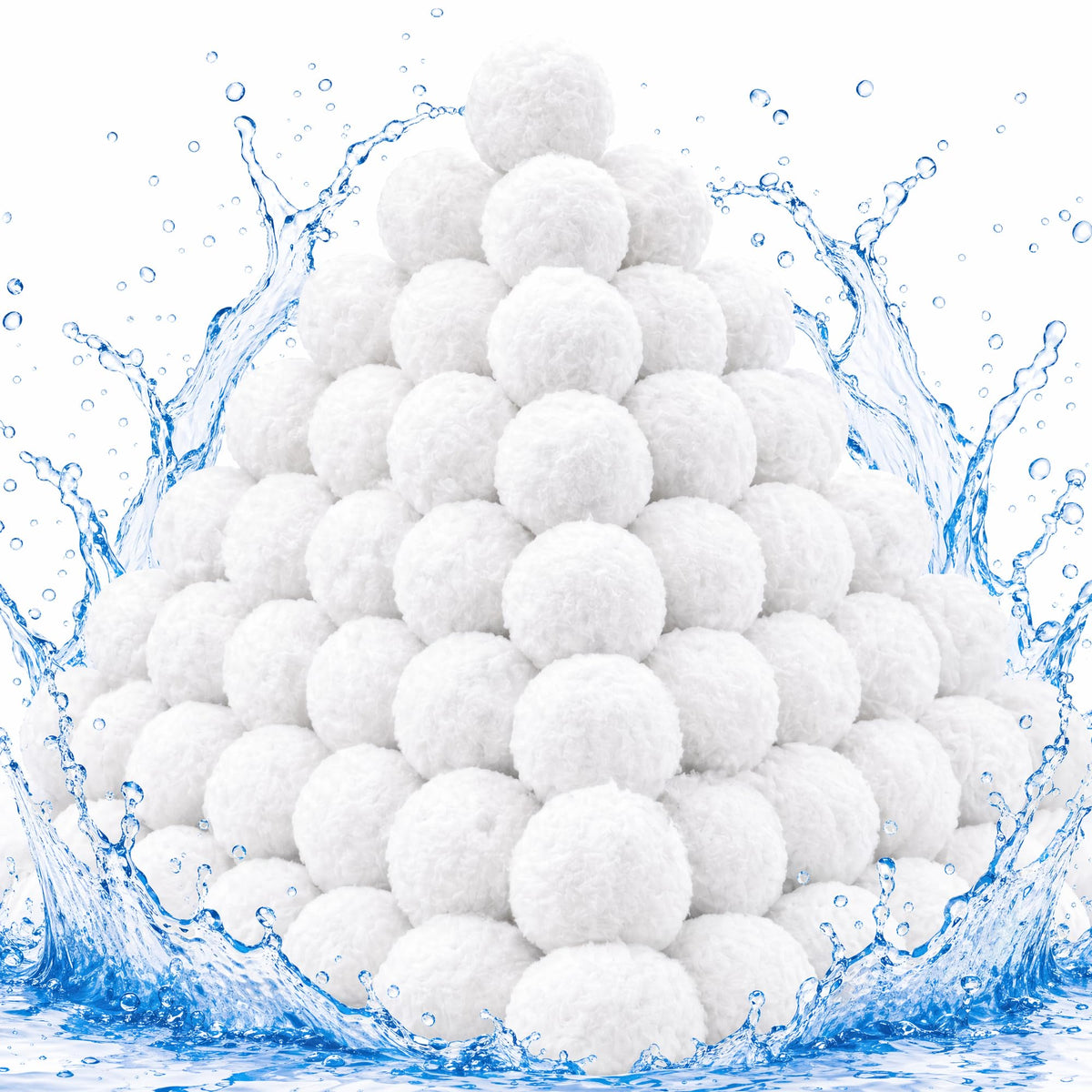 Riare pool filter balls pack, lightweight eco-friendly alternative to sand.