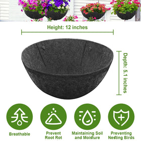 Riare anti-nesting liner shields baskets from birds and keeps plants tidy.