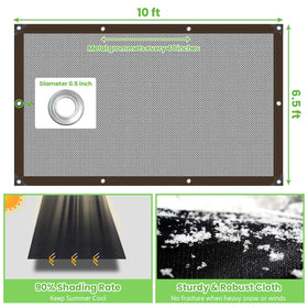 Riare shade cloth close-up shows reinforced copper grommets for durability.