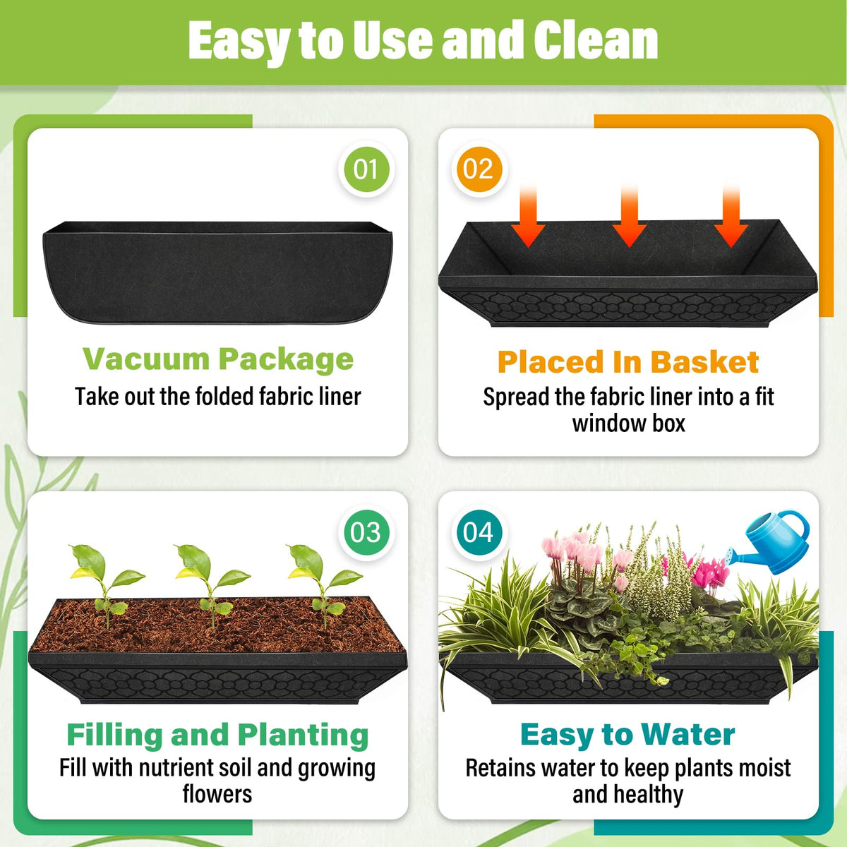 Riare square basket liner in a garden setup for versatile use.