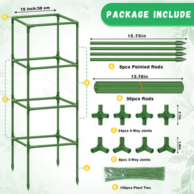 Riare square tomato cage connecting rods enable quick, reliable assembly.