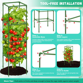 Riare 4-way connections for versatile trellis layouts.