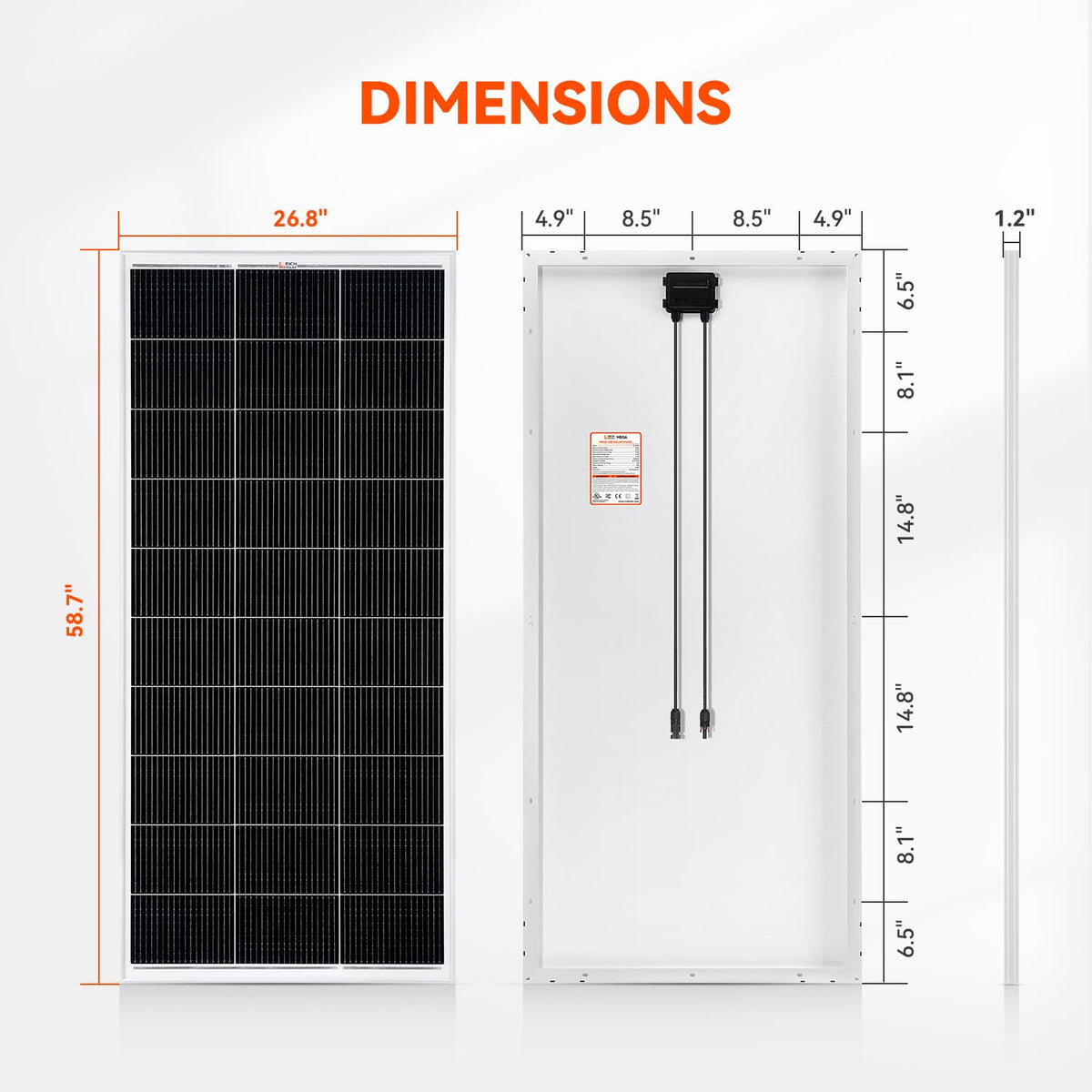 RICH SOLAR 200W panel connection cables enable quick, easy wiring