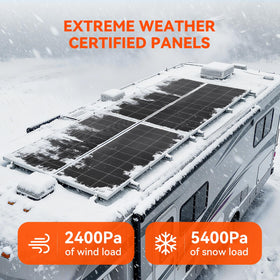 RICH SOLAR 200W panel mounting holes show versatile installation options