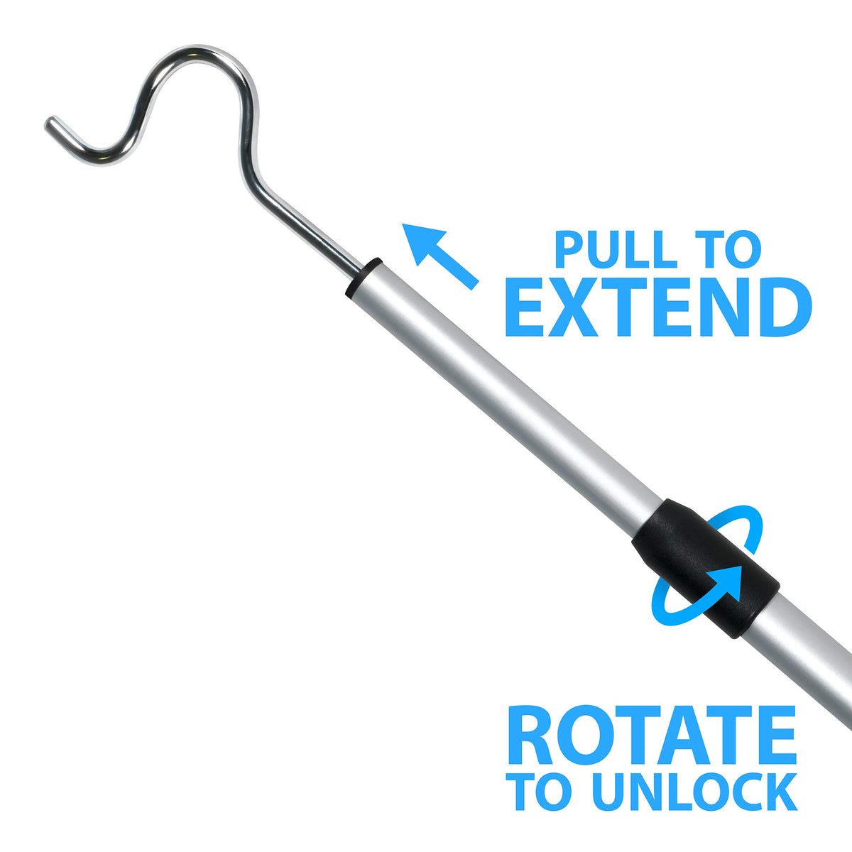 Richards Homewares Shepherds aluminium pole cushioned handle improves grip during tasks.