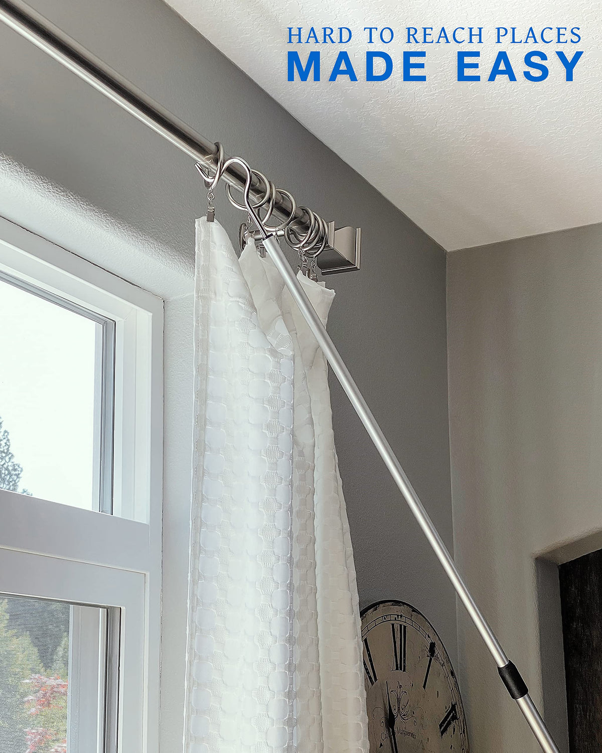 Richards Homewares Shepherds aluminium pole silver finish complements any area.