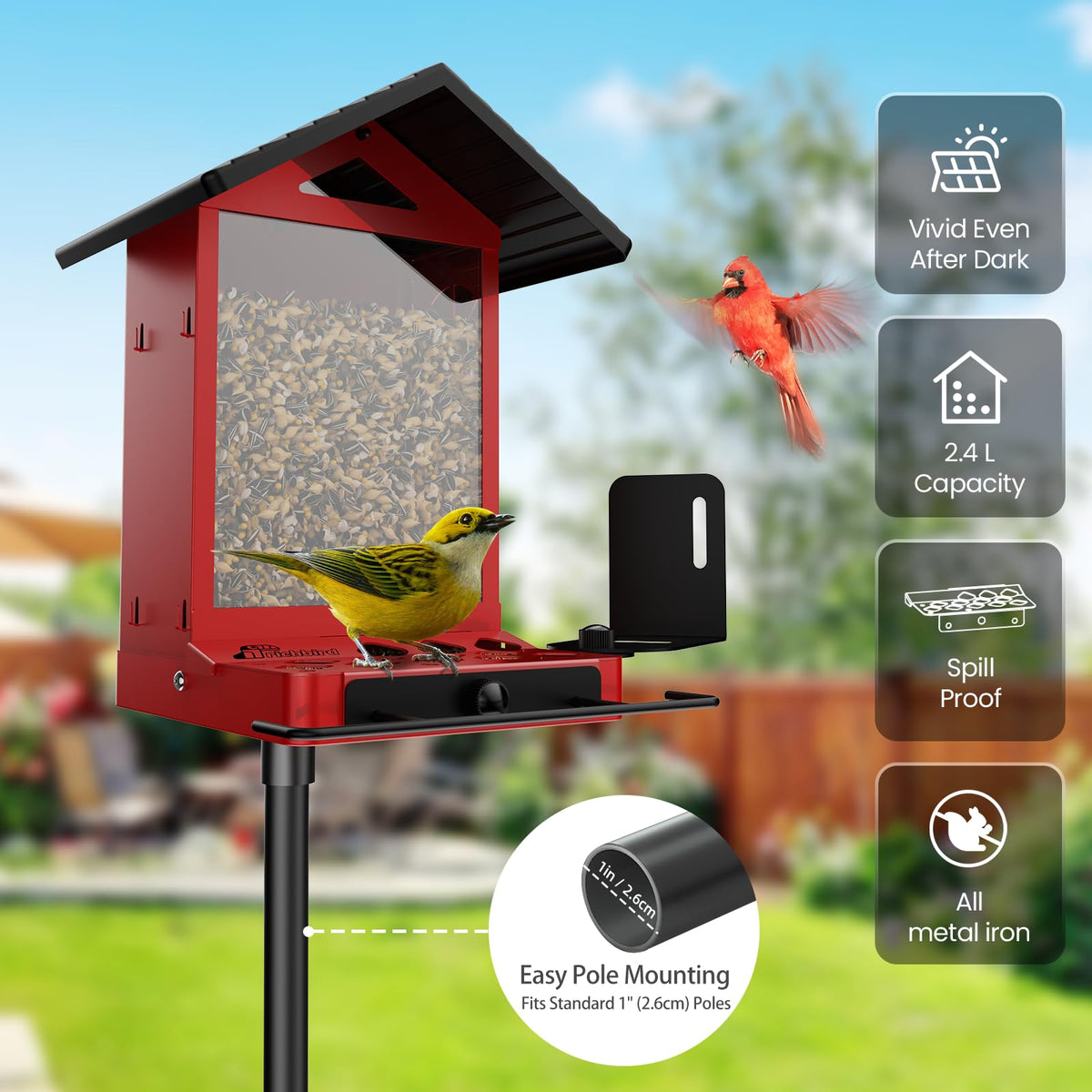 RichBird All-metal, chew-proof body withstands squirrels and weather