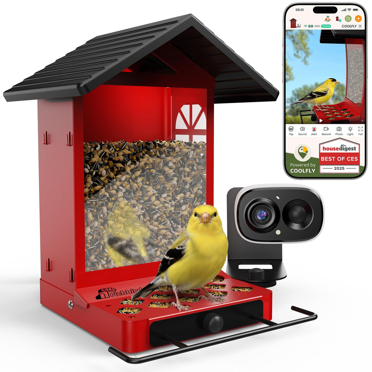 RichBird Smart Bird Feeder camera captures vivid backyard visitors for close viewing