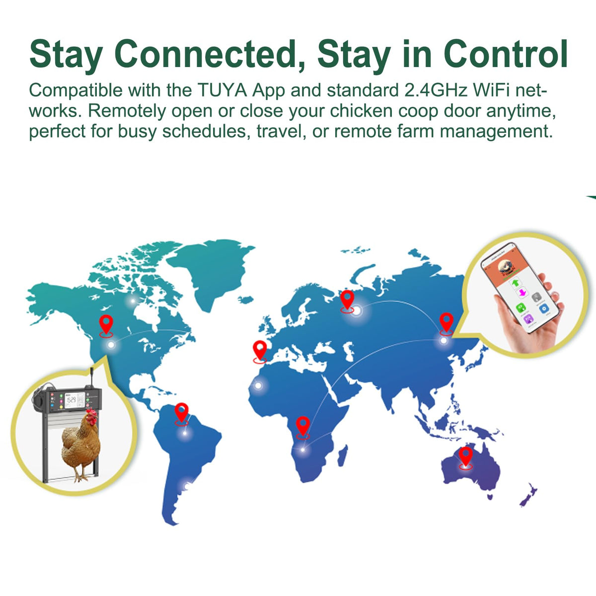 Richday door status detection indicator showing real-time open/close status