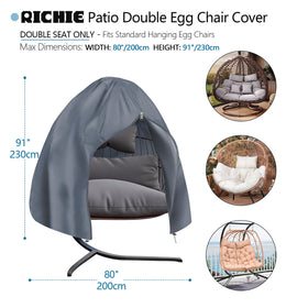 RICHIE egg chair cover with UV-resistant fabric prevents sun fade