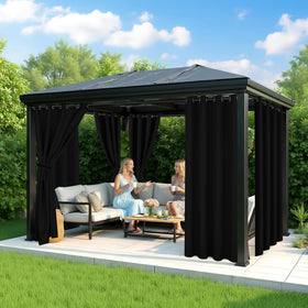 RichSets grommet-top outdoor curtains easy to install and slide on a rod.