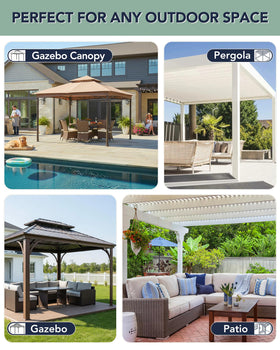 RichSets 10x10x7 ft gazebo panels for versatile pergola compatibility.