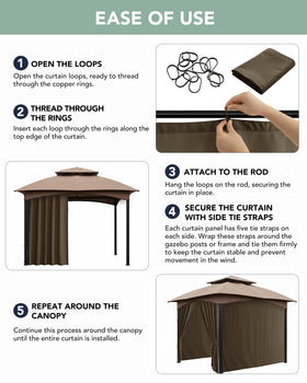 RichSets Gazebo Curtains suitable for patio, garden, and pergola setups.