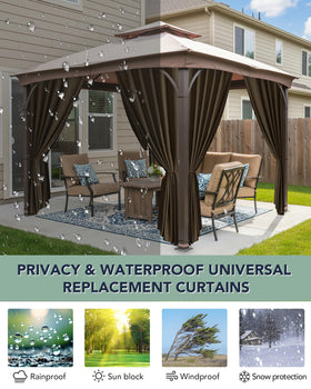 RichSets Gazebo Curtains tie-back design helps secure fabric in windy weather.