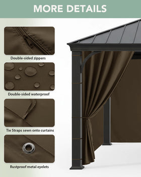 RichSets waterproof fabric curtain close-up showing durable outdoor material.