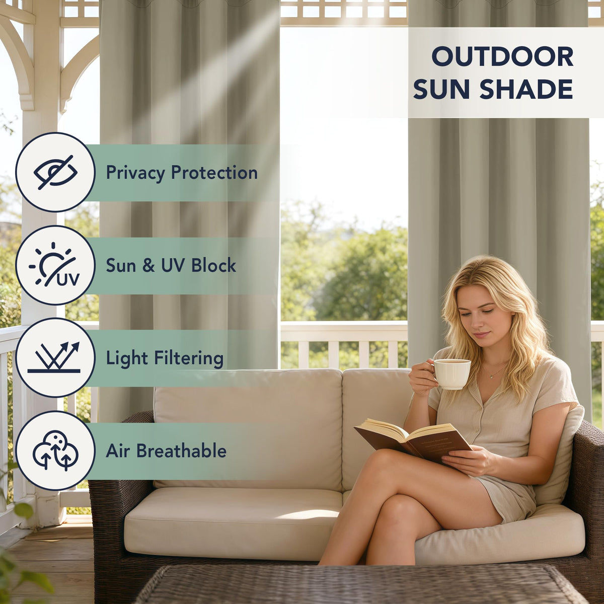 RichSets 6-panel set providing sun block and shade for balcony or gazebo