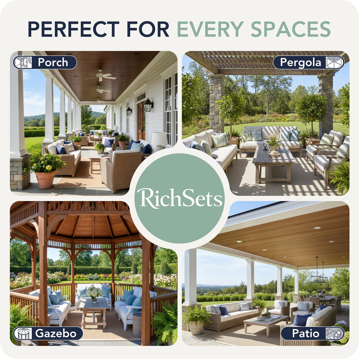 Machine washable RichSets outdoor curtains ready for easy maintenance.