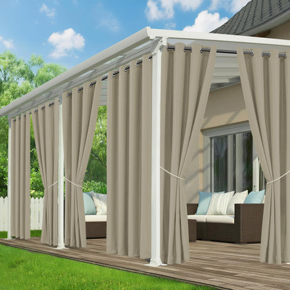 RichSets Outdoor Curtains patio waterproof shielding seating area from rain and wind