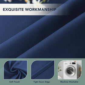 RichSets UV-protection-navy curtains shade outdoor seating areas.