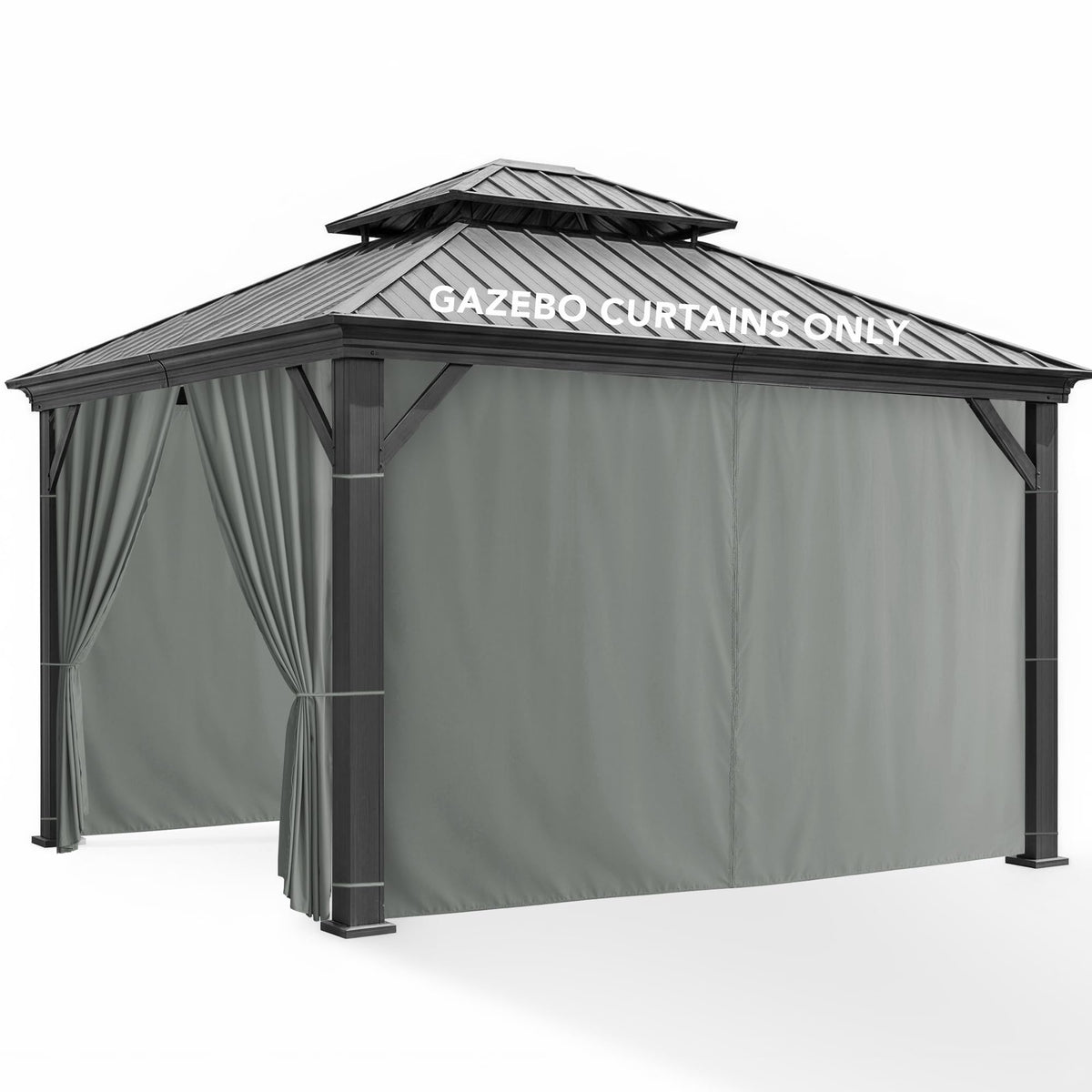 RichSets patio curtains with zippered entry provide private outdoor space and quick access.