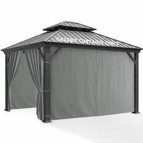 RichSets patio curtains with zippered entry provide private outdoor space and quick access.