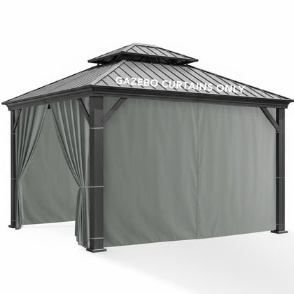 RichSets patio curtains with zippered entry provide private outdoor space and quick access.