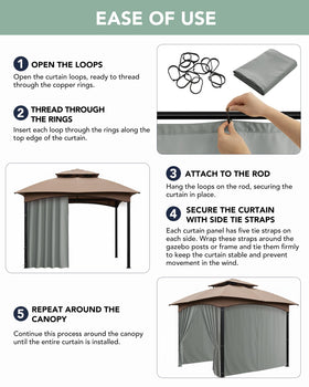RichSets weatherproof panels protect from sun and light rain for outdoor comfort.