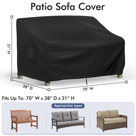 Richwon waterproof Oxford fabric cover shields patio furniture from heavy weather.