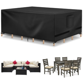 Richwon patio cover for waterproof rectangle protects outdoor furniture from rain and sun.