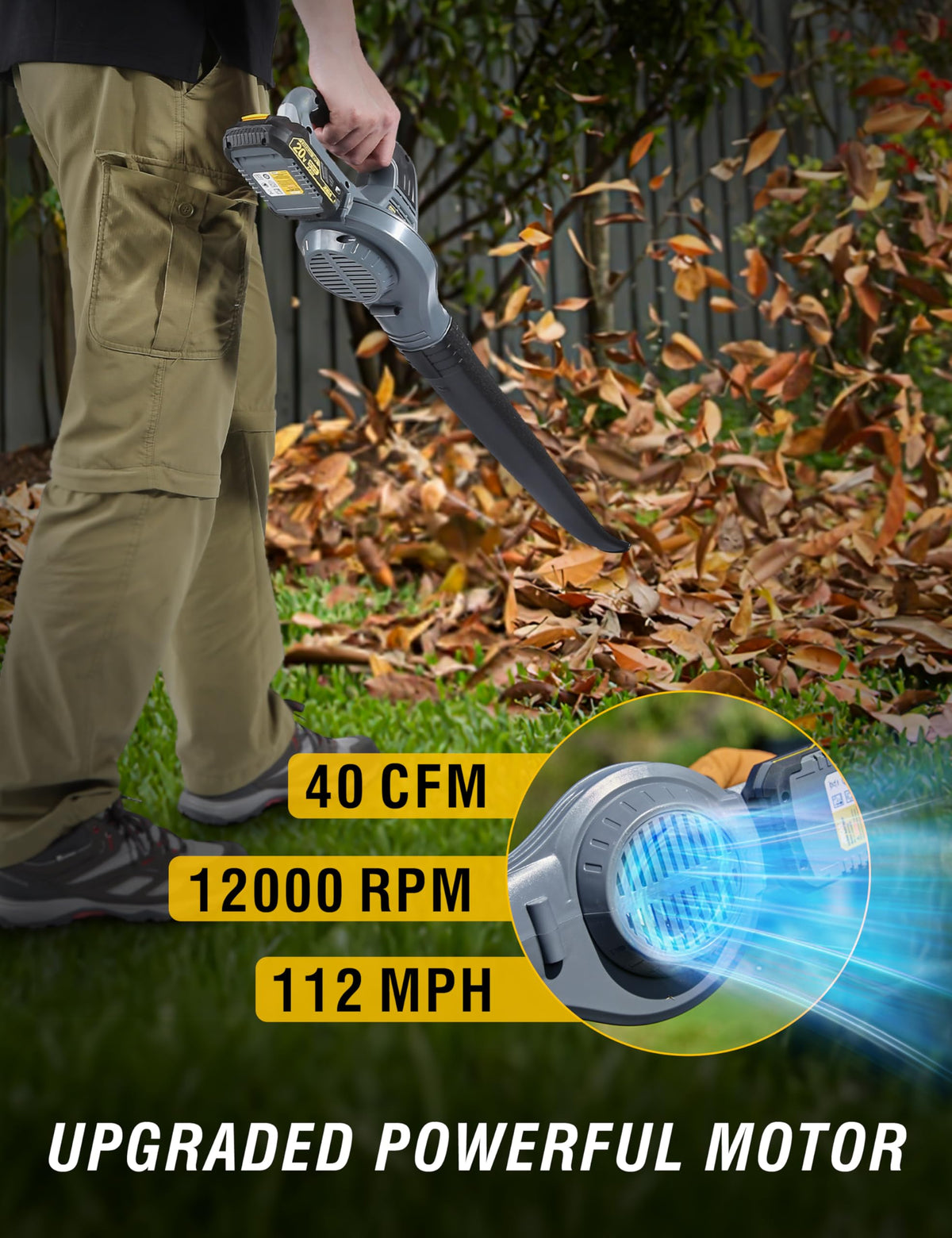 RIDA dual 20V 2.0Ah batteries provide flexible runtime