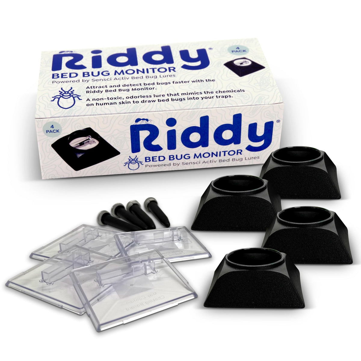 Riddy bed bug detection kit trap under bed for proactive monitoring.