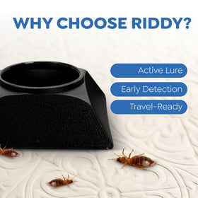 Riddy travel-friendly kit helps monitor bed bugs in luggage.