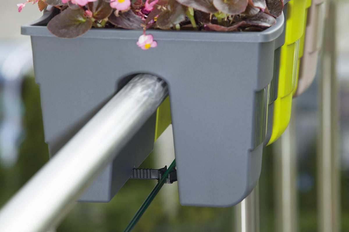 Ridge Rail weatherproof plastic resists sun and frost for outdoors.