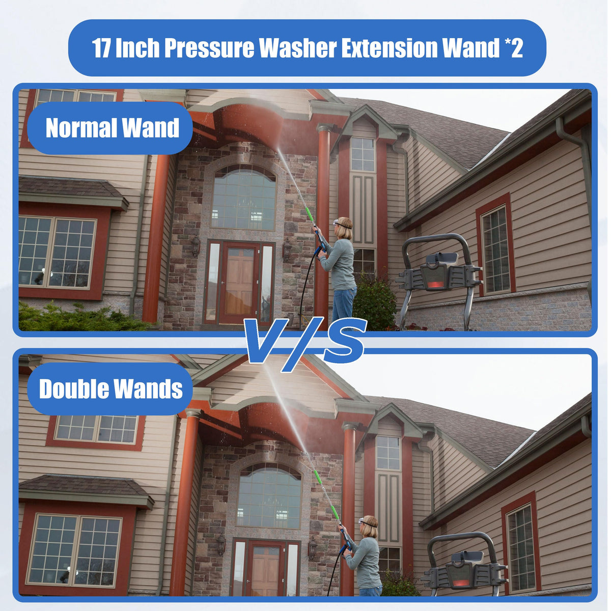 RIDGE WASHER 1/4-inch quick-connect compatible wand for easy attachment to pressure washers.