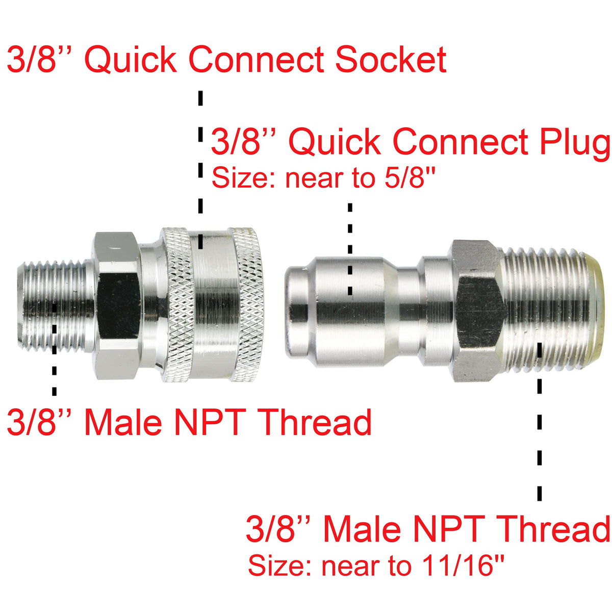 RIDGE WASHER 3/8 male NPT connection for hose and gun compatibility