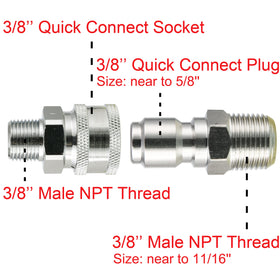 RIDGE WASHER 3/8 male NPT connection for hose and gun compatibility