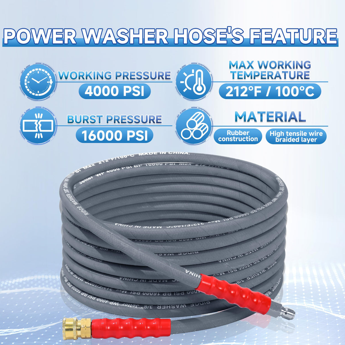 RIDGE WASHER 38-inch quick-connect enables fast tool changes during projects.