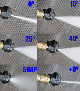 RIDGE WASHER 6-in-1 nozzle with soap setting for detergent application