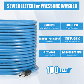 RIDGE WASHER complete jetter kit with adapters and wrenches for quick setup.
