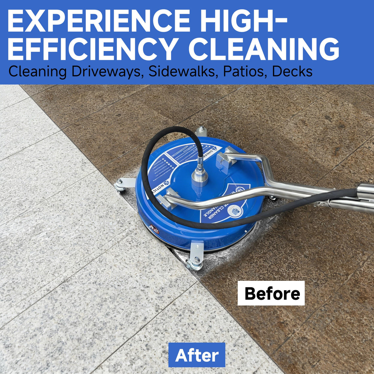 RIDGE WASHER dual-handle design enables stable, comfortable cleaning sessions