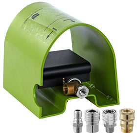 RIDGE WASHER foot valve with sewer jetter kit enabling hands-free operation.