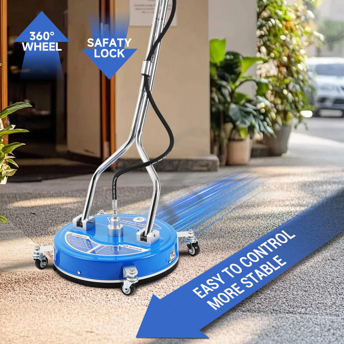 RIDGE WASHER four wheels provide smooth, easy maneuvering