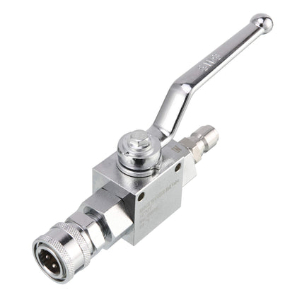RIDGE WASHER high-pressure ball valve kit front view showing compact setup and build quality