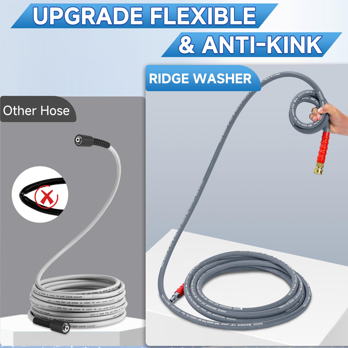 RIDGE WASHER hot and cold water design supports versatile cleaning options.