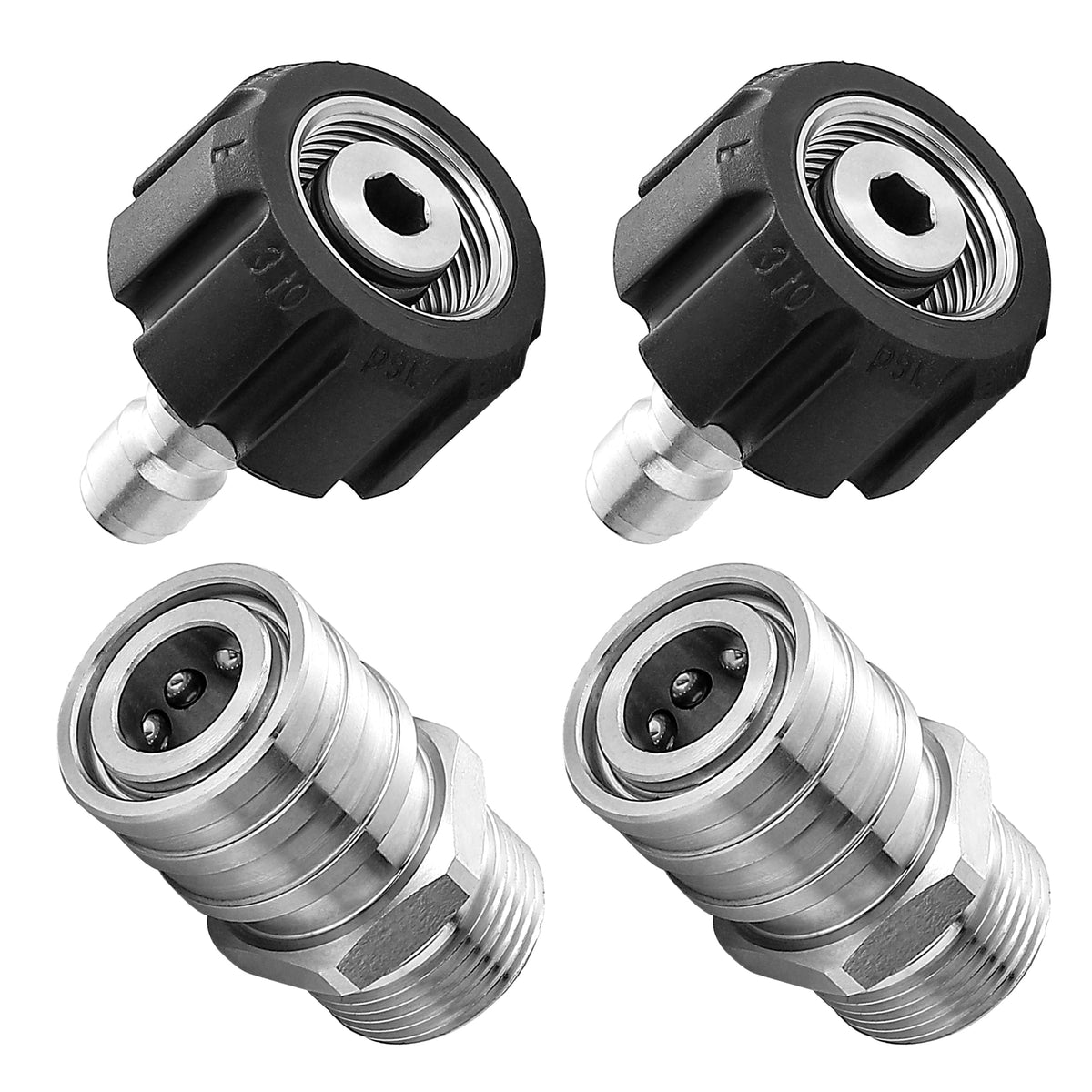 RIDGE WASHER M22-14mm to 1/4 inch quick-connect adapter for fast tool changes.